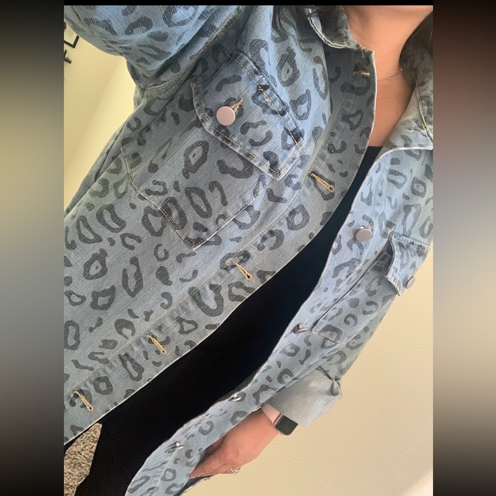 Cheetah Print Jean Jacket